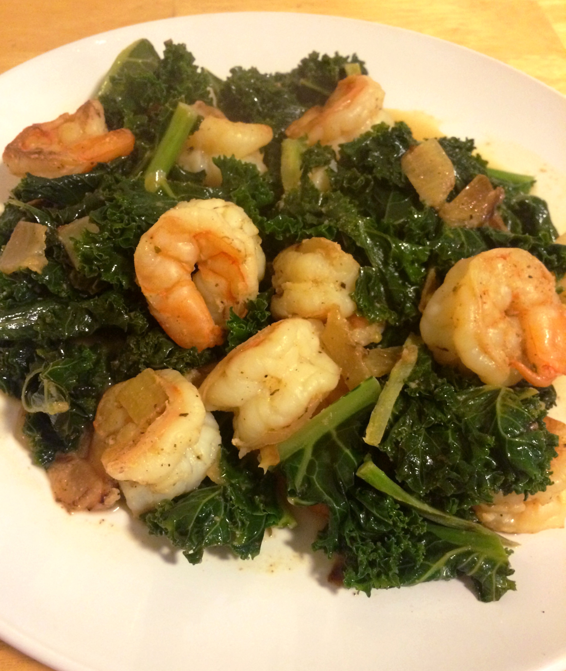 Sautéed Shrimp and Kale