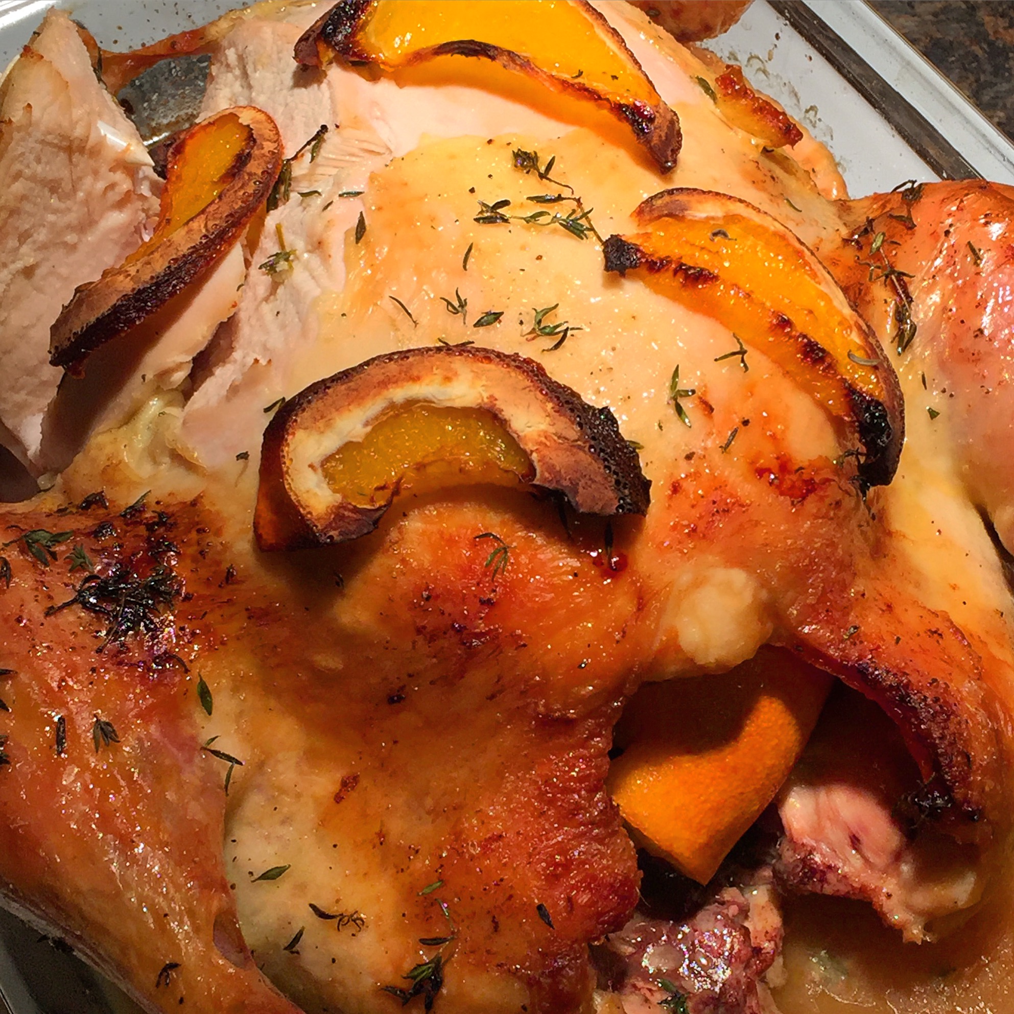 Whole Roasted Chicken With Orange and Thyme